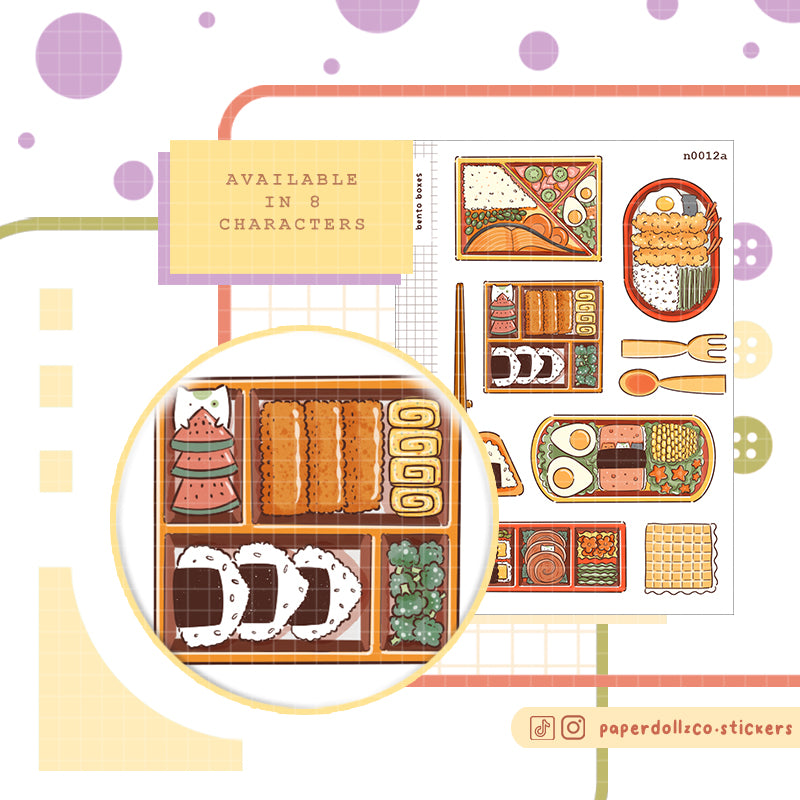 Bento Boxes Stickers | Neko Veggies Food