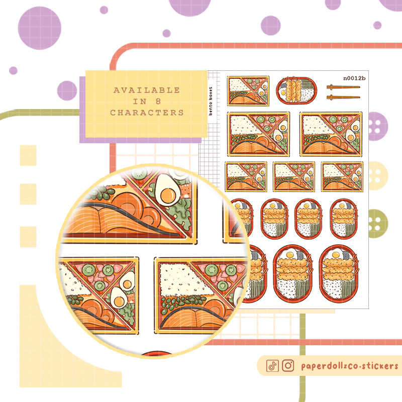 Bento Boxes Stickers | Neko Veggies Food
