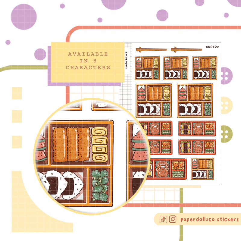 Bento Boxes Stickers | Neko Veggies Food