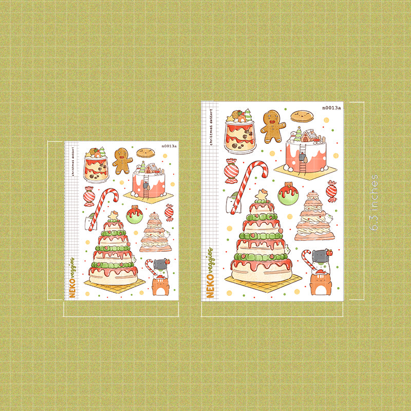 Christmas Dessert Stickers | Neko Veggies Food