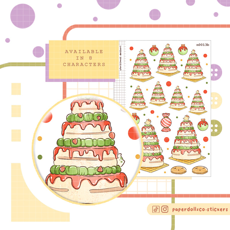 Christmas Dessert Stickers | Neko Veggies Food