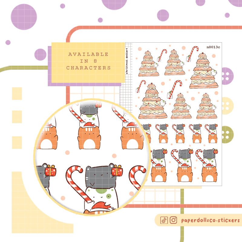 Christmas Dessert Stickers | Neko Veggies Food