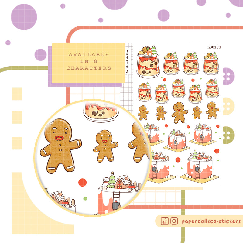 Christmas Dessert Stickers | Neko Veggies Food