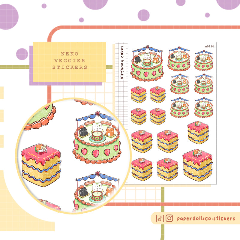 Birthday Cakes | Neko Veggies | N016a