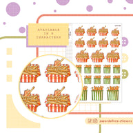 Burgers and Fries Stickers | Neko Veggies Food