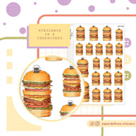 Burgers and Fries Stickers | Neko Veggies Food