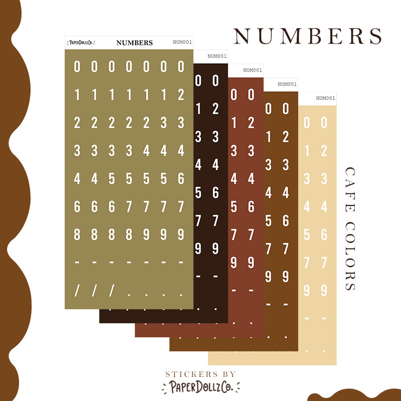 Number Sticker | PaperDollzCo | num001