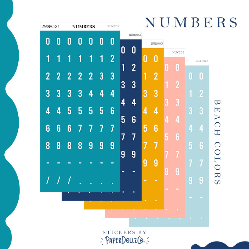Number Sticker | PaperDollzCo | num003