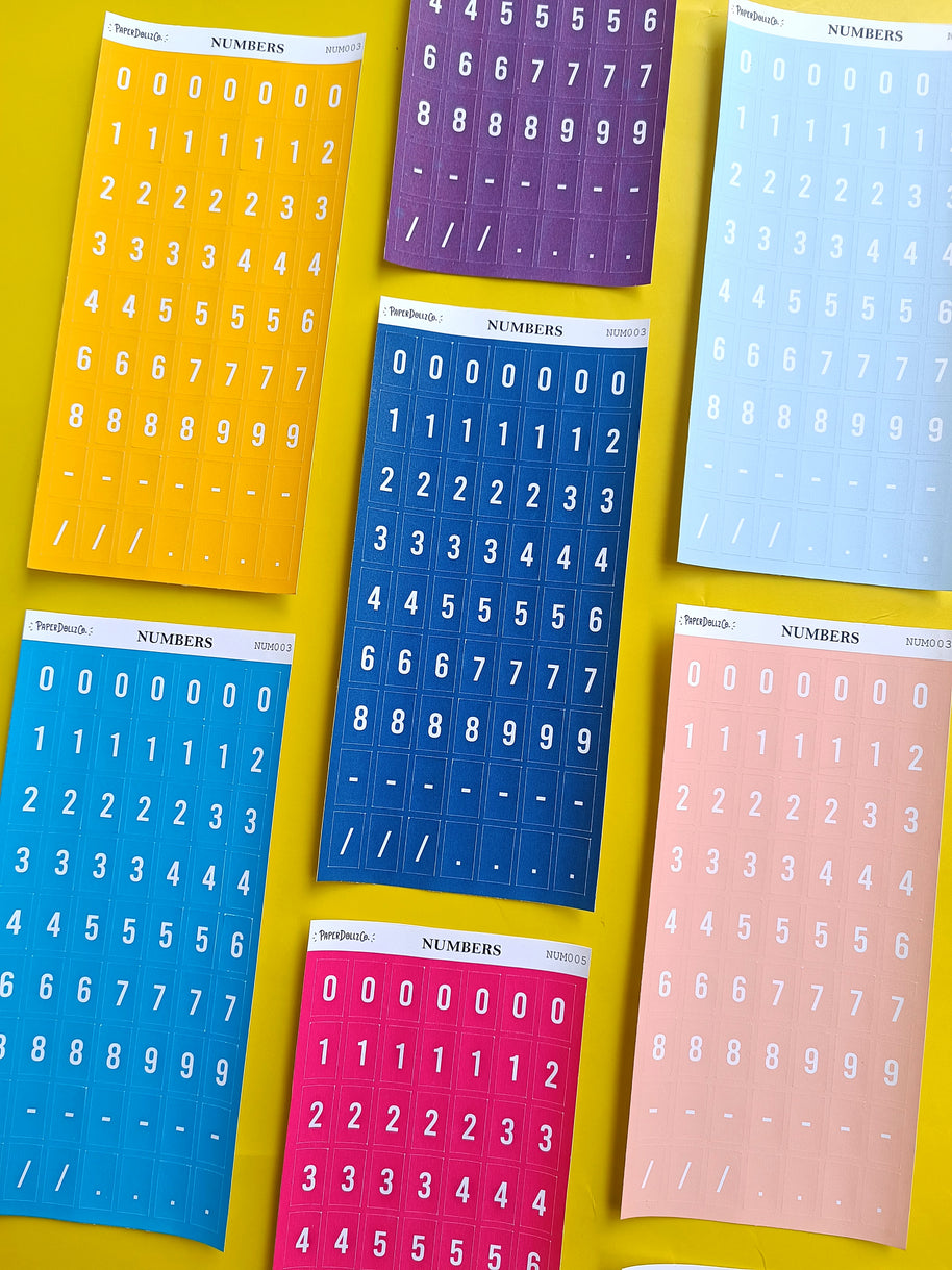 Number Sticker | PaperDollzCo | num003