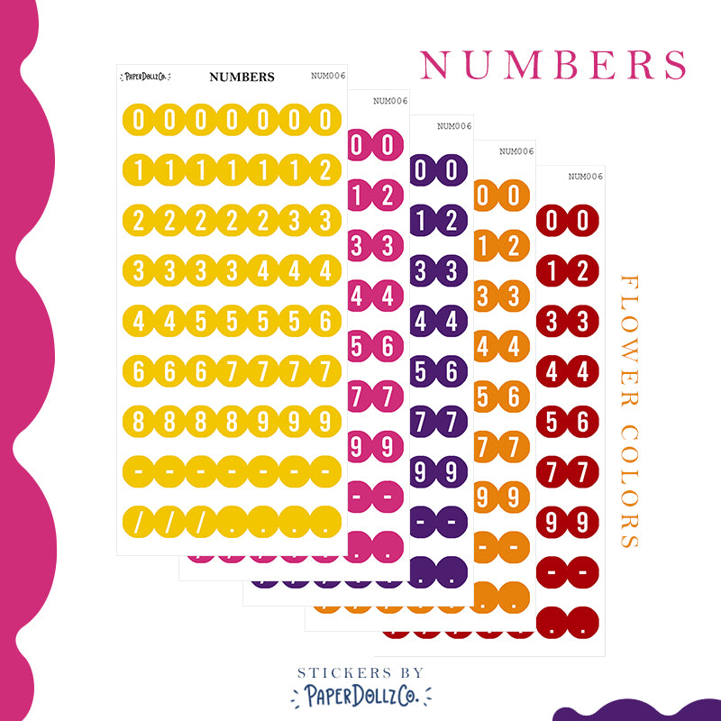 Number Sticker | PaperDollzCo | num006
