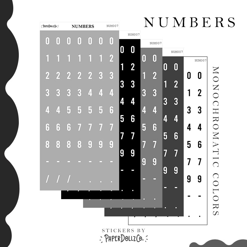 Number Sticker | PaperDollzCo | num007