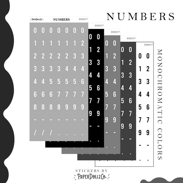 Number Sticker | PaperDollzCo | num007