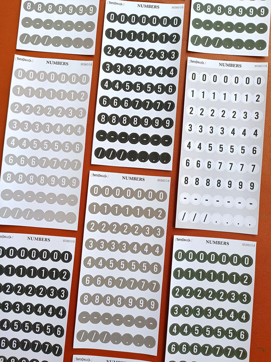 Number Sticker | PaperDollzCo | num008