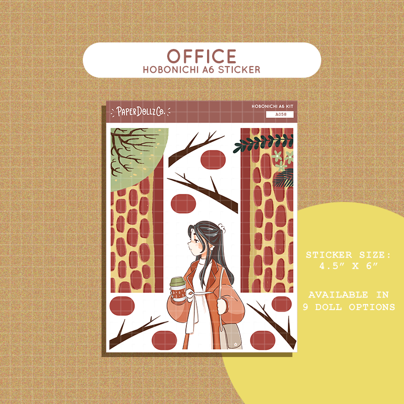 Office | Fabulous Fall | Hobonichi A6 Daily Sticker Kit - a058