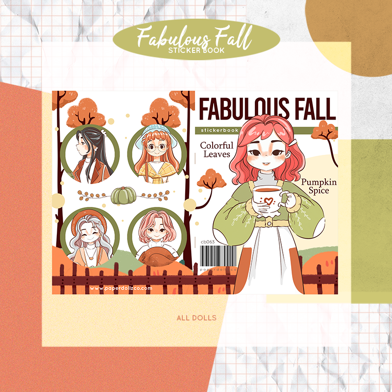 Fabulous Fall | PaperDollzCo | Sticker Book | CB063