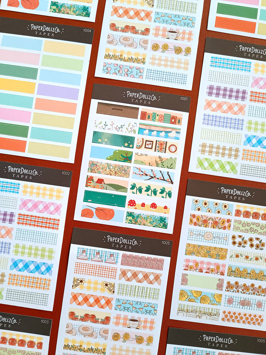 Spring Tones | PaperDollzCo | Sticker Tapes | t004