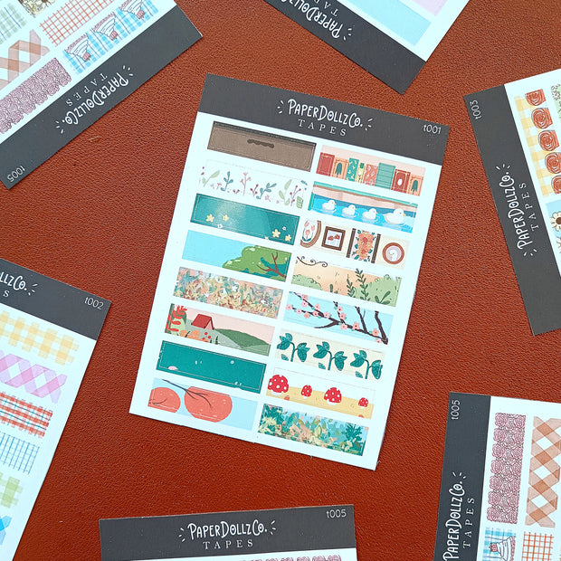 Cottage Core | PaperDollzCo | Sticker Tapes | t001