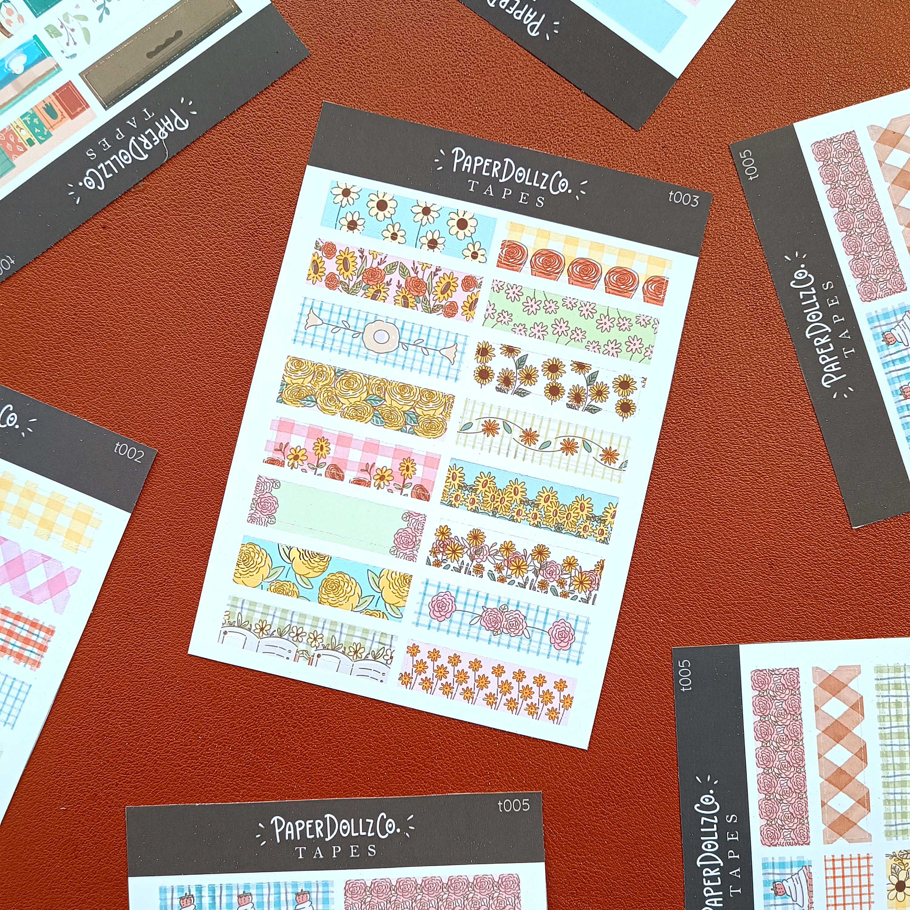 Flowers | PaperDollzCo | Sticker Tapes | t003