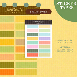 Spring Tones | PaperDollzCo | Sticker Tapes | t004