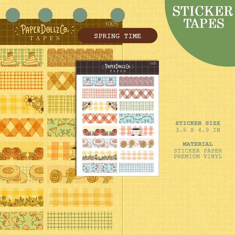 Spring Time | PaperDollzCo | Sticker Tapes | t005