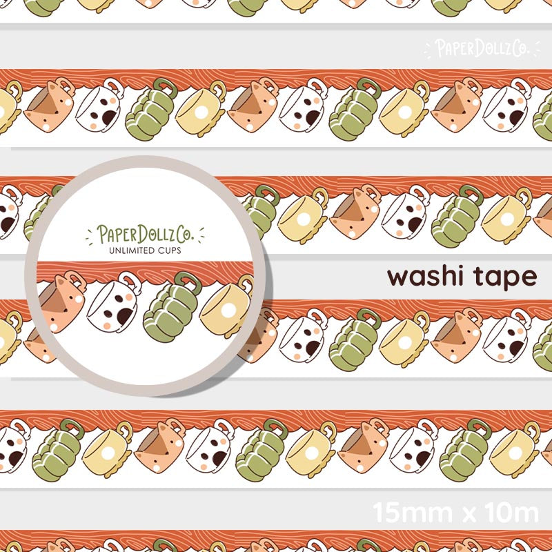 Unlimited Cups Washi Tape | Paperdollzco